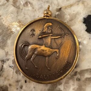 Vintage Sagittarius Zodiac Pendant